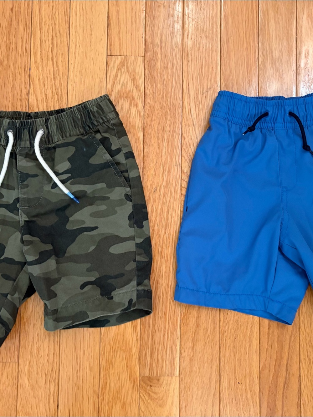 GAP Green Camo khaki shorts & Bright Blue Pull-On active Shorts
